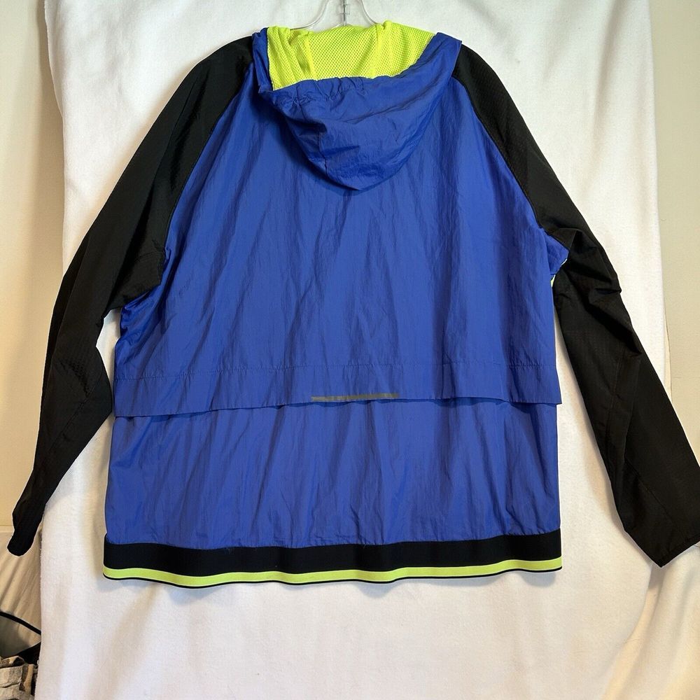 Russell Athletic Windbreaker Jacket Mens 2XL XXL Royal Blue Black Full Zip Hoody - Picture 9 of 13